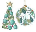 Kerstkaart boom met aquarel