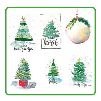 kerstkaarten met aquarel