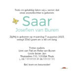 Geboortekaart kinderwagen binnenzijde