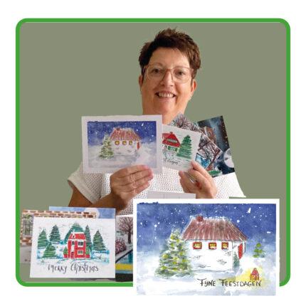 jouw huis op een kerstkaart