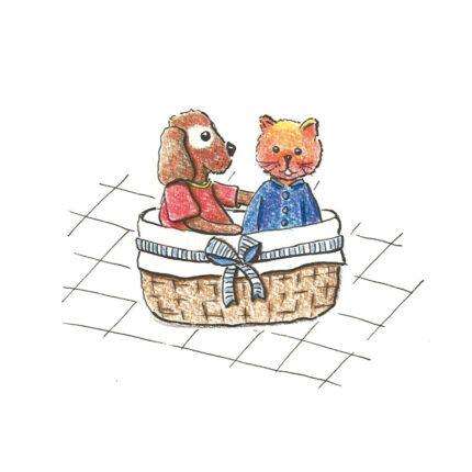 Geboortekaart hond en poes